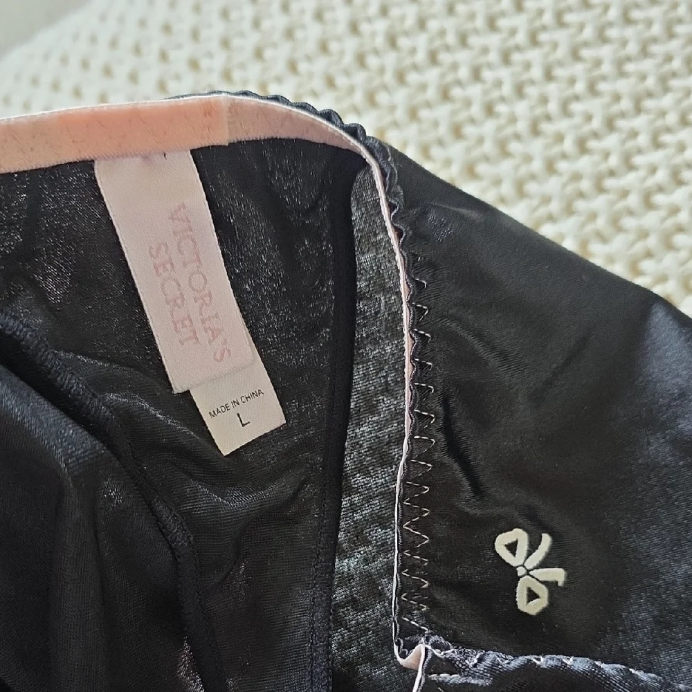 Victoria's Secret VTG Second Skin Satin Slip Dupont Skirt Thong Panty LARGE